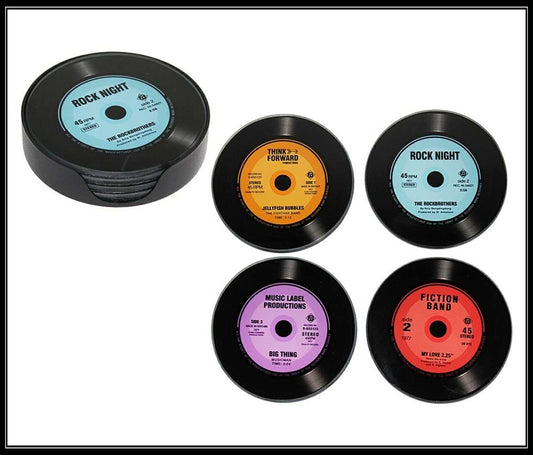 Glasunderlägg "vinylskivor"