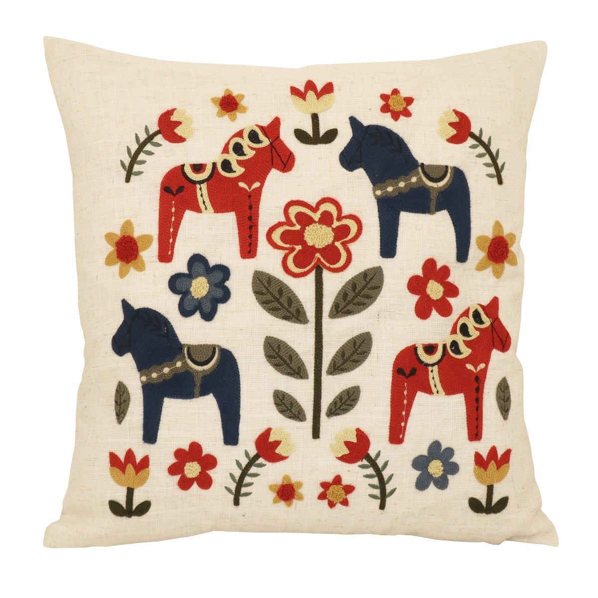 Kuddfodral med dalahästar