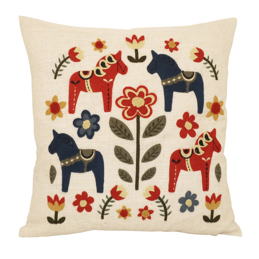 Kuddfodral med dalahästar