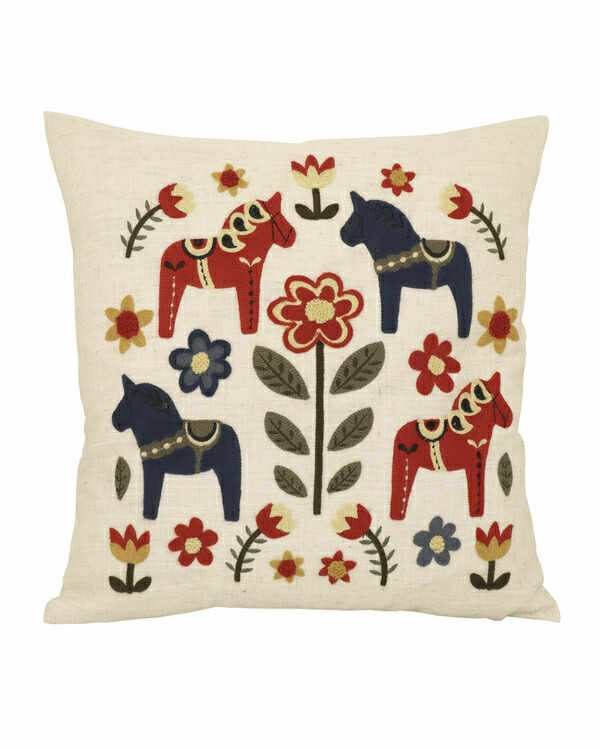 Kuddfodral med dalahästar