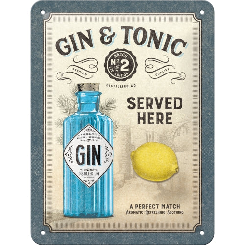 Skylt "Gin and tonic..."